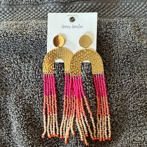 Lima Limón Gold and Multicolor Beaded Earrings